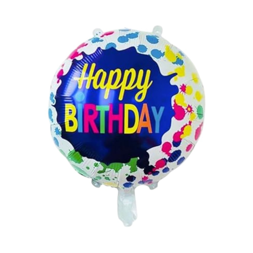 Globo Happy Birthday diseño con splash 18" Balloon - Miniatura 2