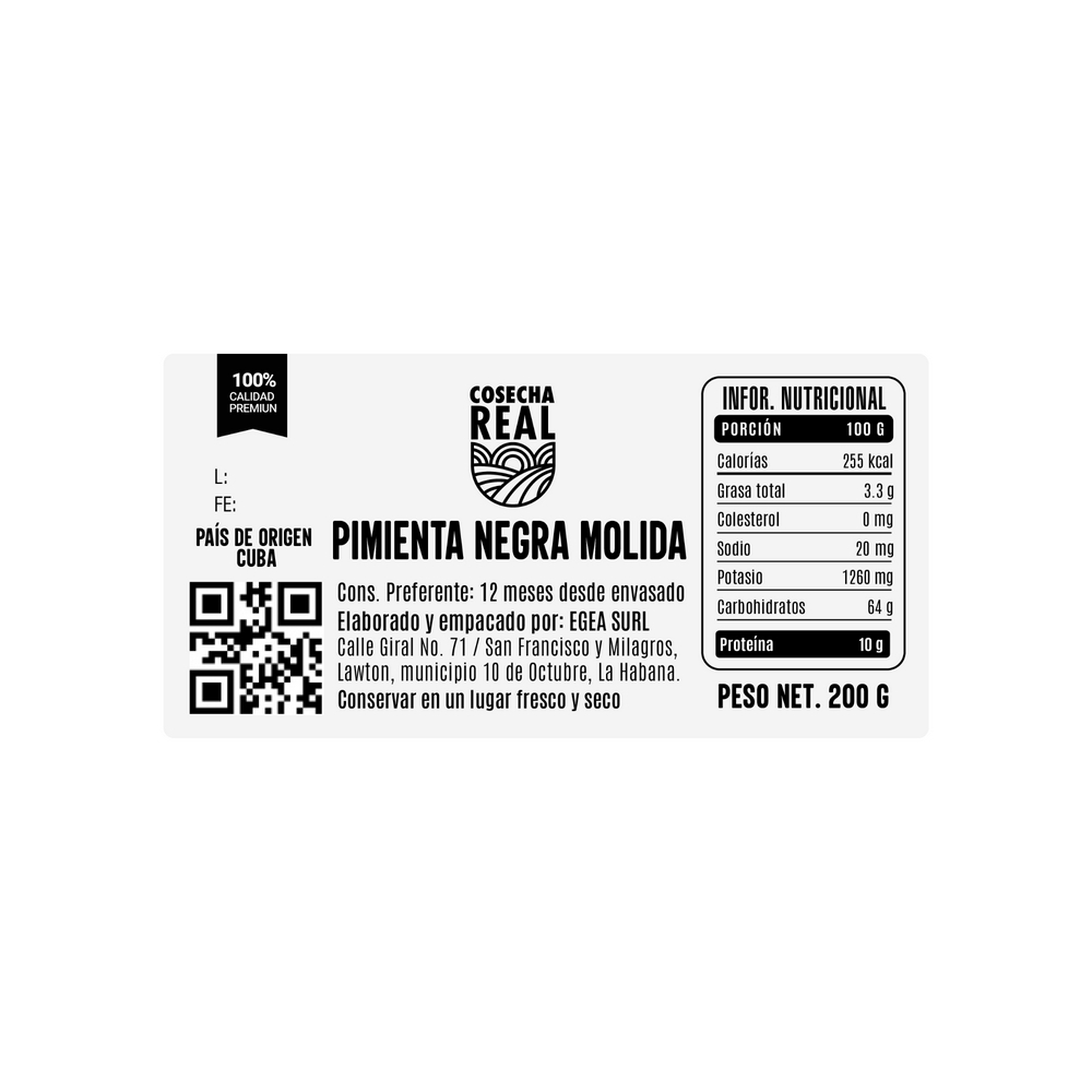 Pimienta negra molida Cosecha Real (200 g / 7.05 oz) - Miniatura 3