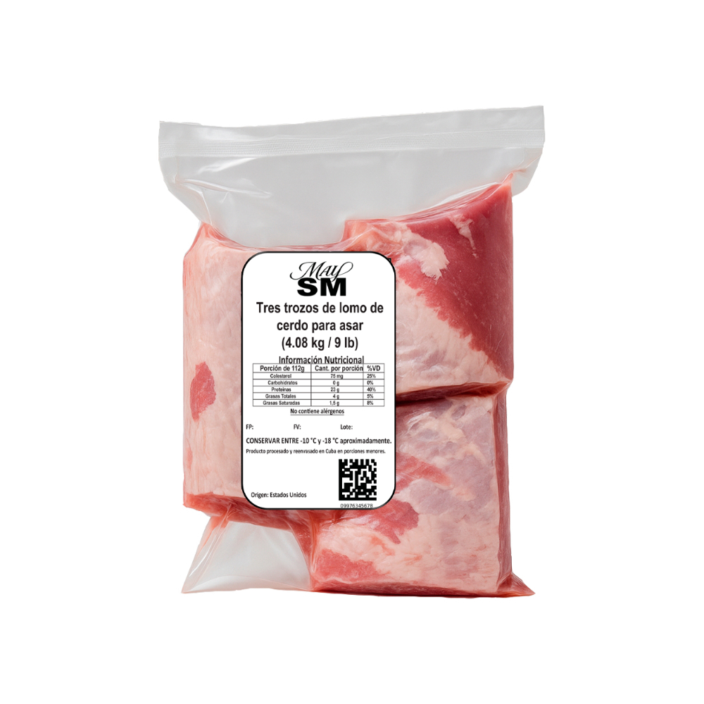 Tres trozos de lomo de cerdo para asar May SM (4.08 kg / 9 lb) - Miniatura 2