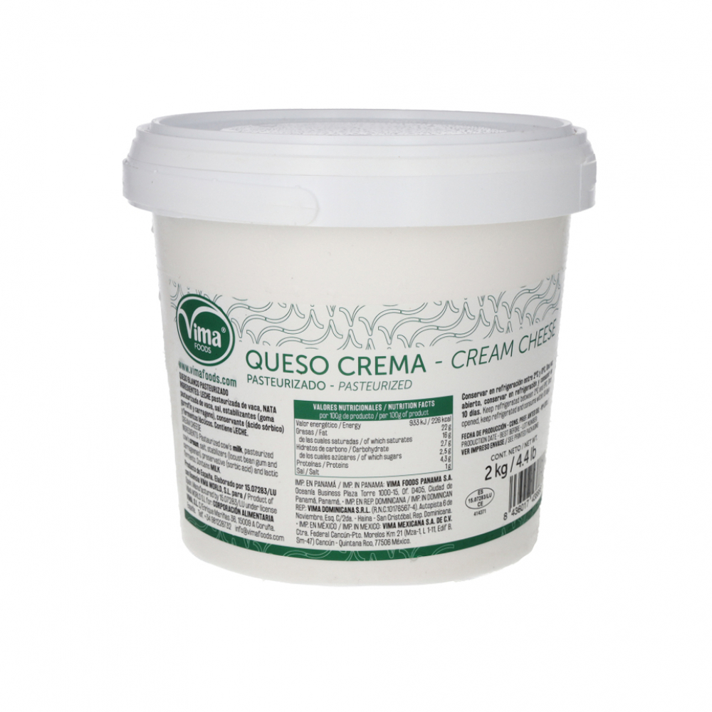 Queso crema pasteurizado Vima Foods (2 kg / 4.4 lb) - Miniatura 3