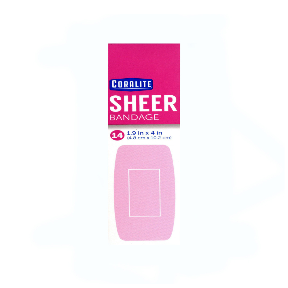 Vendaje transparente extragrande 1.9 in x 4 in / 4.8 cm x 10.2 cm Coralite (14 U) - Miniatura 3