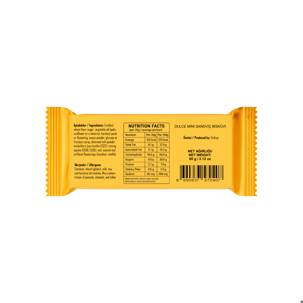 Galleta sandwich con crema de cacao y avellana Dulce (60 g / 2.12 oz) - Miniatura 3