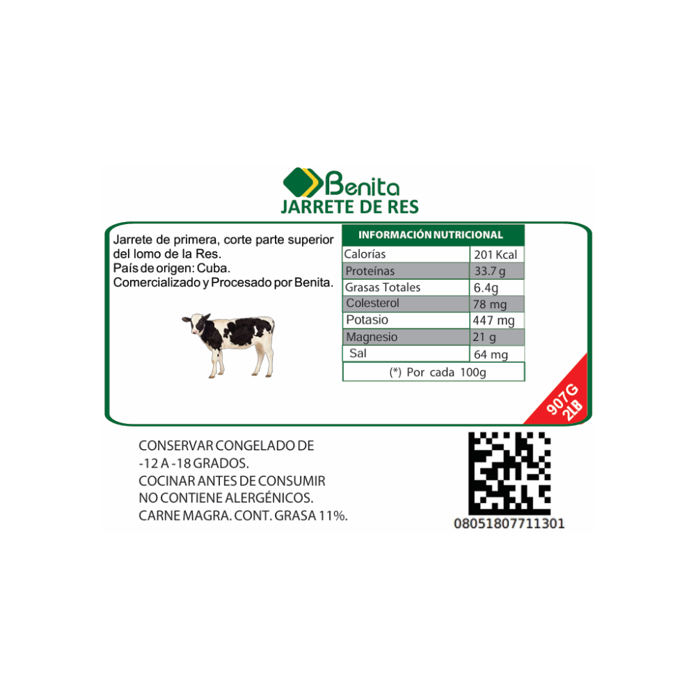 Jarrete de res Benita (907 g / 2 lb) - Miniatura 3