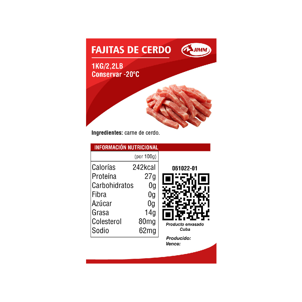 Fajitas de cerdo Jimm (1 kg / 2.2 lb) - Miniatura 3