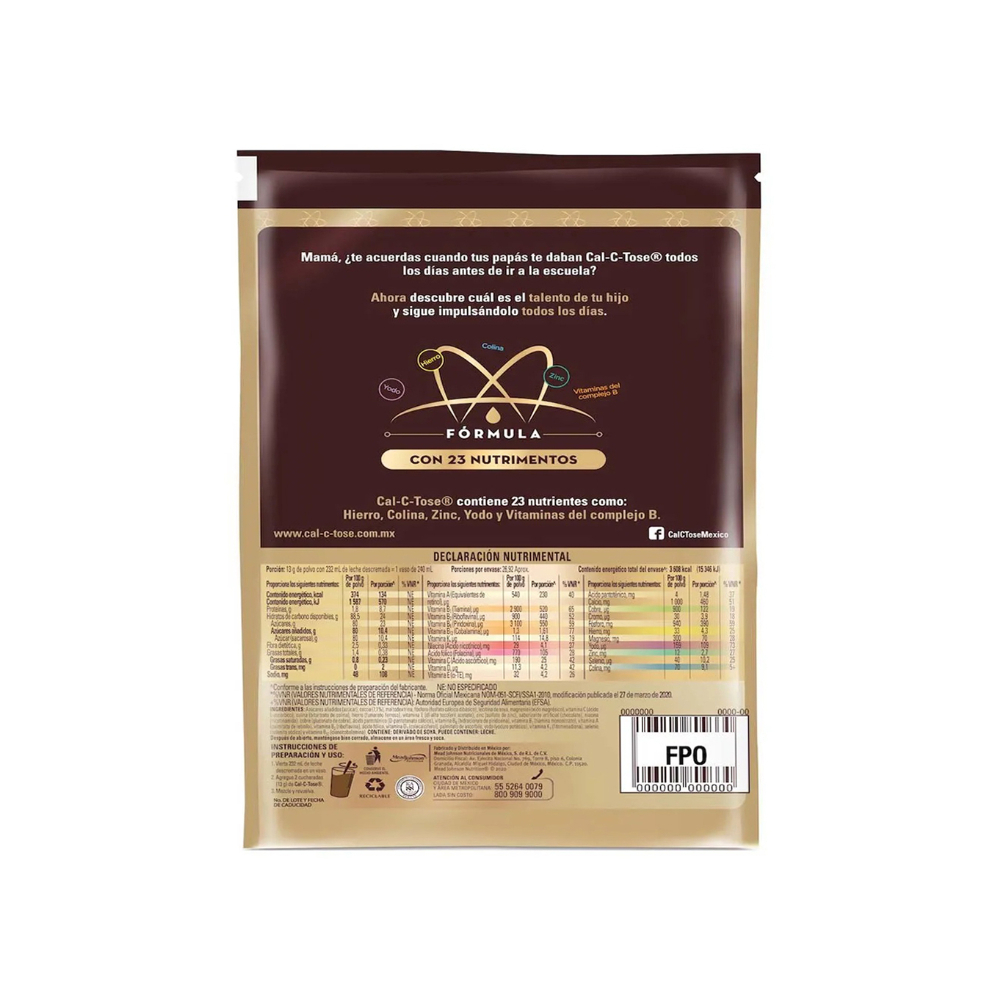 Alimento en polvo fortificado para preparar una bebida sabor a chocolate Cal-C-Tose (160 g / 5.64 oz) - Miniatura 3