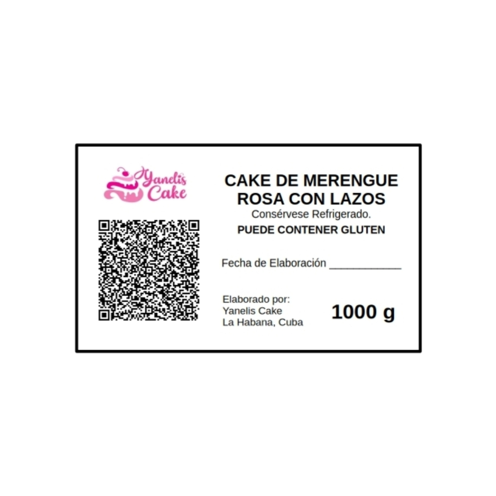 Cake de merengue rosa con lazos Yanelis Cake (6 comensales) - Miniatura 4