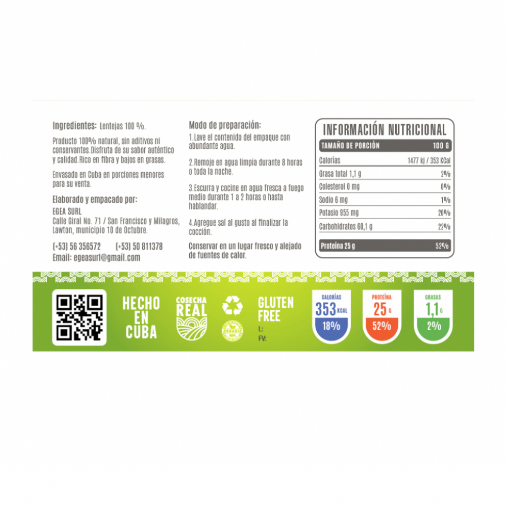 Lentejas Cosecha Real (4 x 1 kg / 2.2 lb) - Miniatura 2