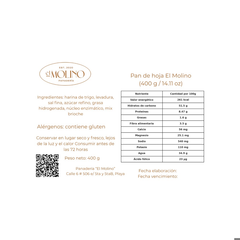 Pan de hoja El Molino (400 g / 14.11 oz) - Miniatura 2