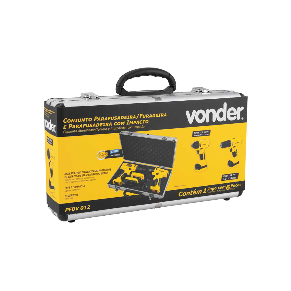 Taladro atornillador a batería con impacto PFBV012 Vonder - Miniatura 2