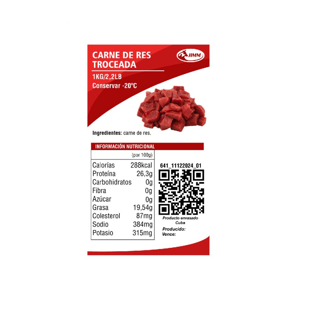 Carne de res troceada Jimm (1 kg / 2.2 lb) - Miniatura 4