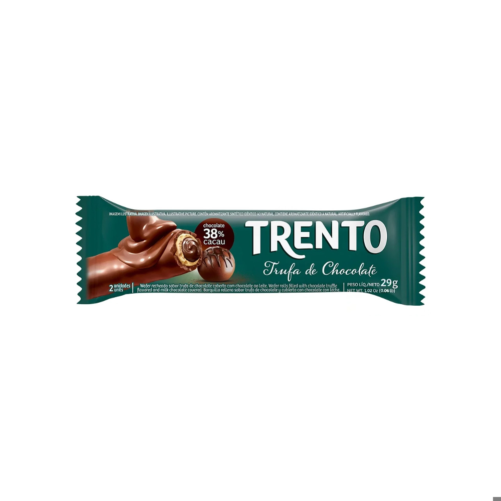 Barquilla rellena sabor trufa de chocolate y cubierta con chocolate con leche Trento (8 x 29 g / 1.02 oz) - Miniatura 2