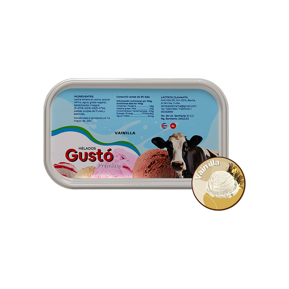 Helado Premium de vainilla Gustó (2 L) - Miniatura 2