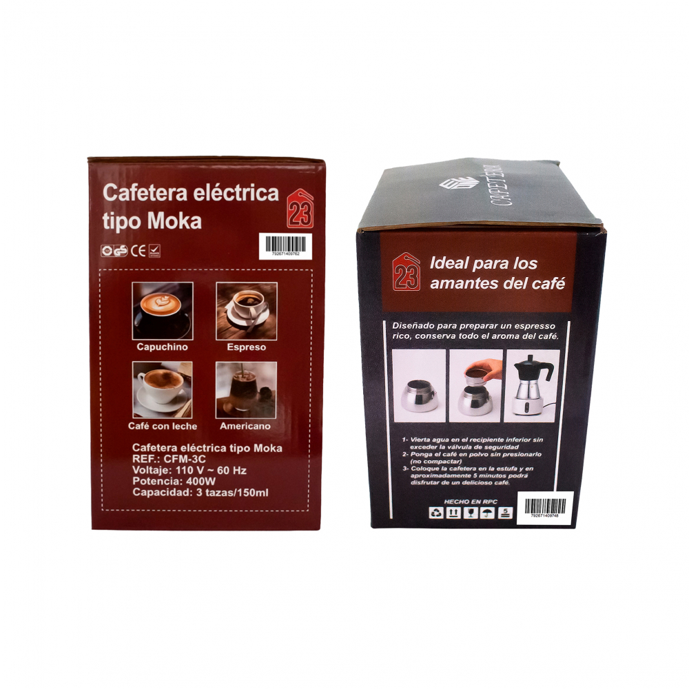 Cafetera eléctrica de 3 tazas Eone CFM-3C + Cafetera clásica de 3 tazas Eone MK-3T - Miniatura 3