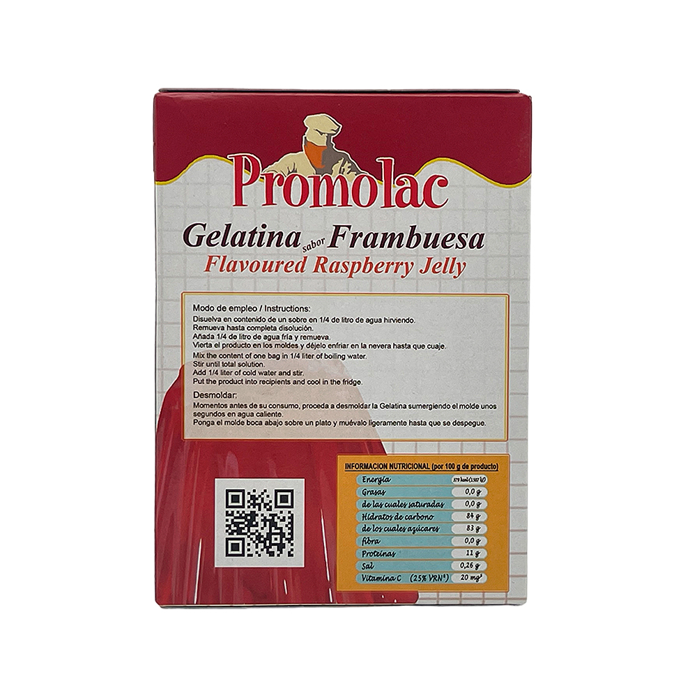 Gelatina de frambuesa Promolac (170 g / 5.99 oz) - Miniatura 2