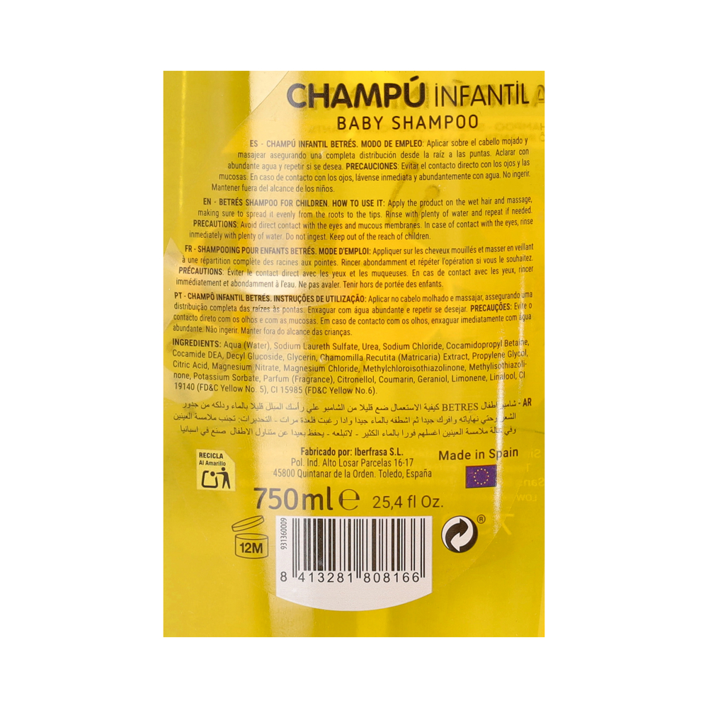 Champú infantil Betrés 750 ml - Miniatura 3