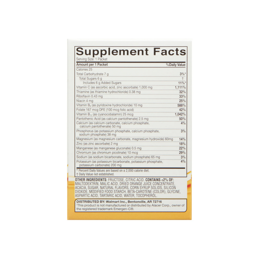 Vitamina C 1000 mg Equate (10 sobres) - Miniatura 2