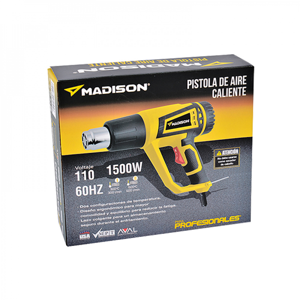 Pistola de aire caliente uso profesional Madison - Miniatura 4