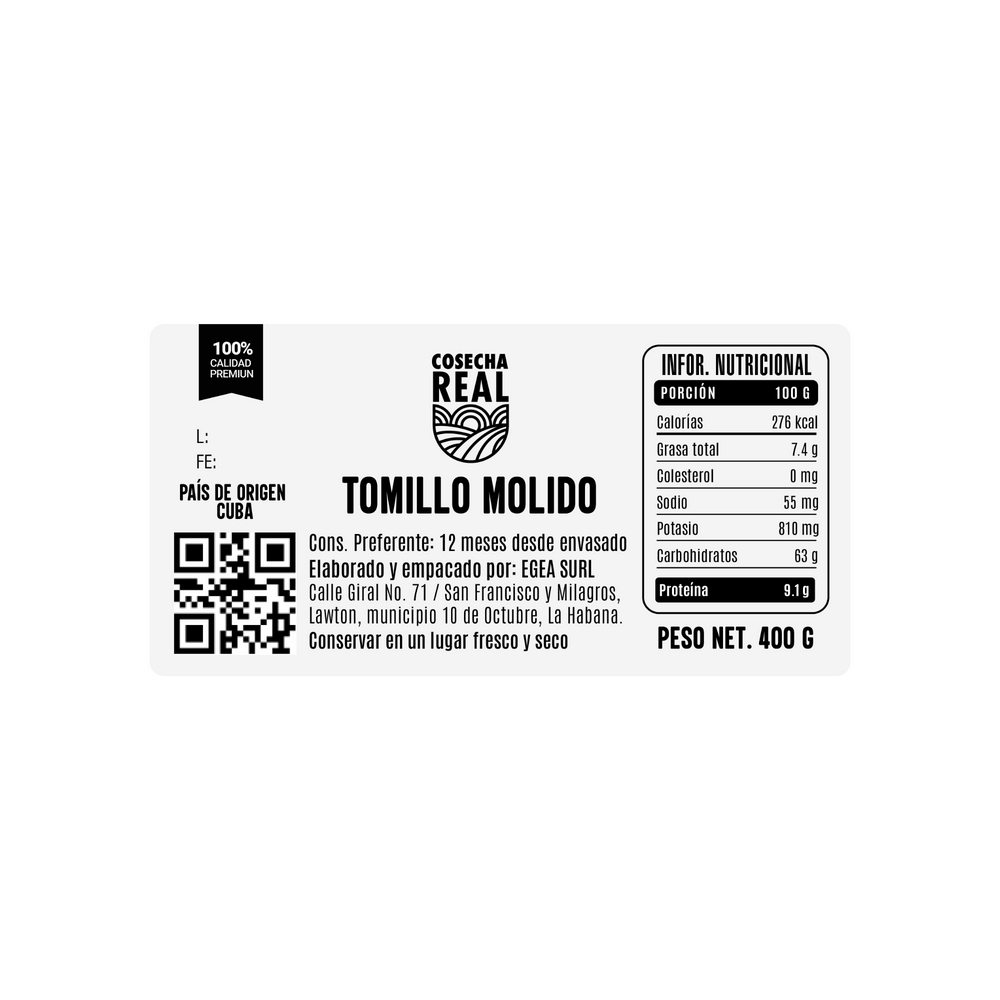 Tomillo molido Cosecha Real (400 g / 14.1 oz) - Miniatura 3