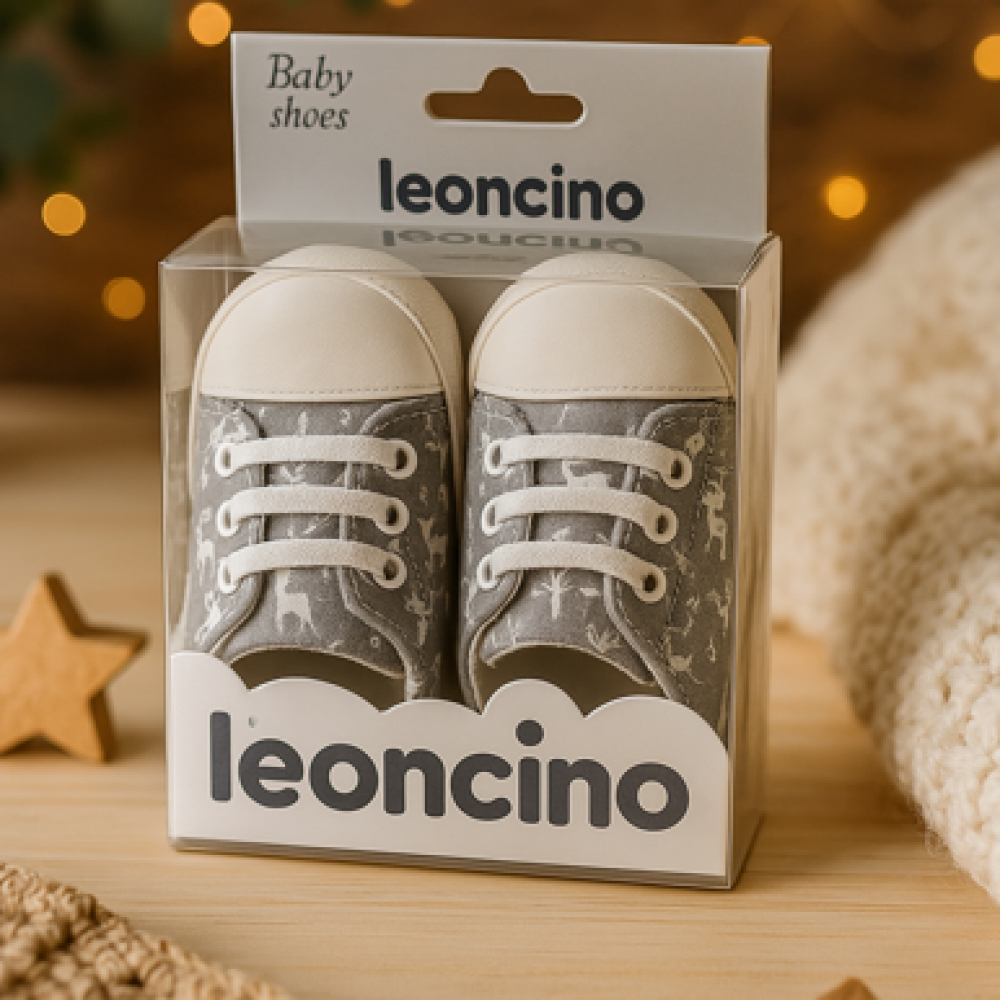 Zapatillas deportivas estampadas color gris para bebé Baby Leoncino -Talla 19 - - Miniatura 3