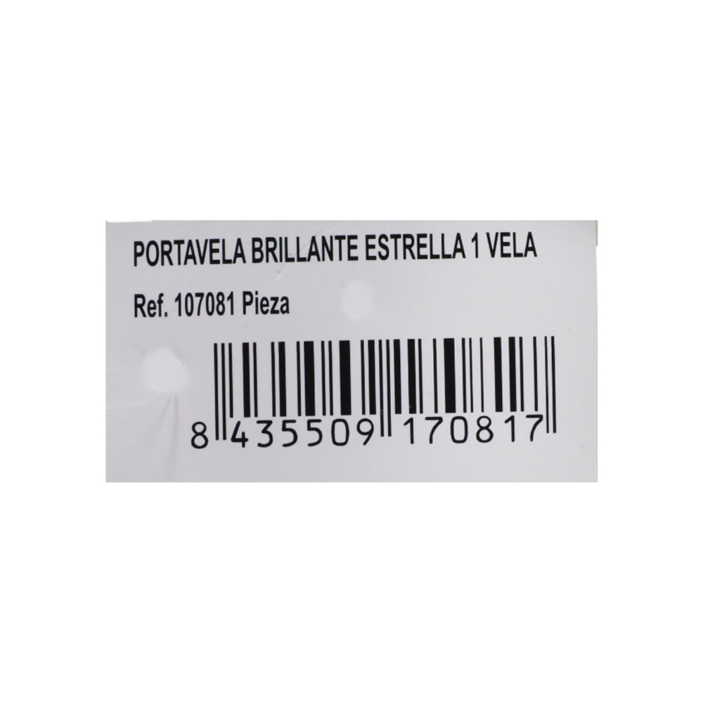 Portavela brillante estrella con vela Casa y Menaje - Miniatura 4