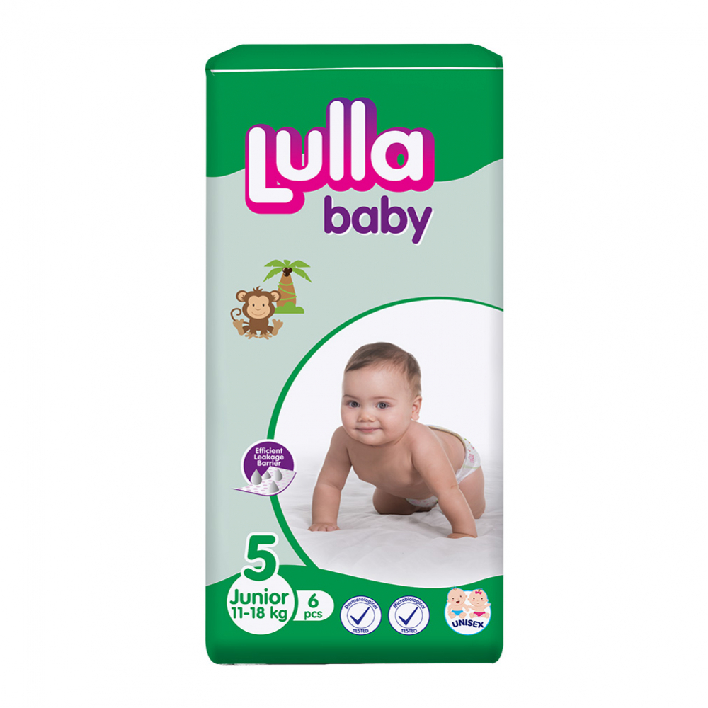 Lulla Baby disposable diapers for baby stage 5 Junior (6 U