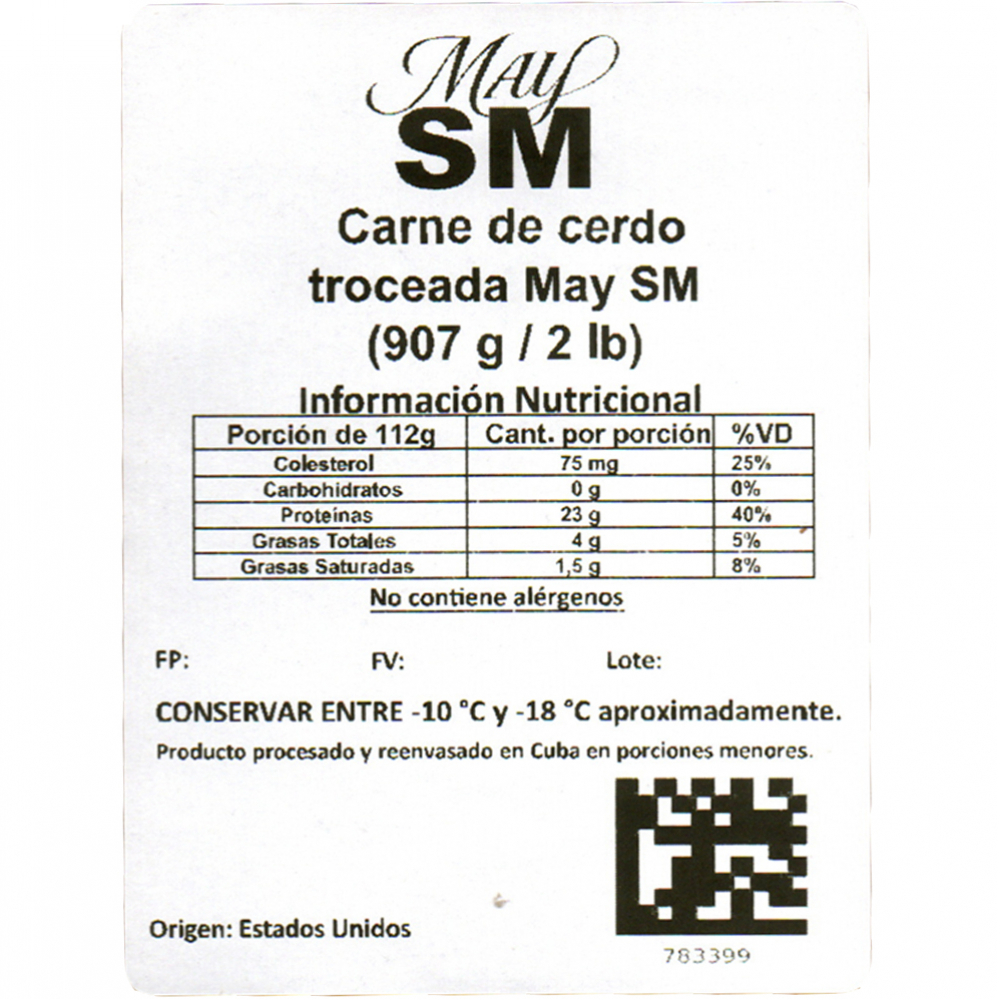 Carne de cerdo troceada May SM (907 g / 2 lb) - Miniatura 3