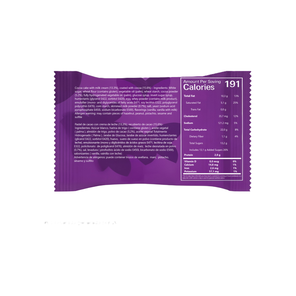 Pastel de cacao con crema de leche Bifa Keks (45 g / 1.58) - Miniatura 3