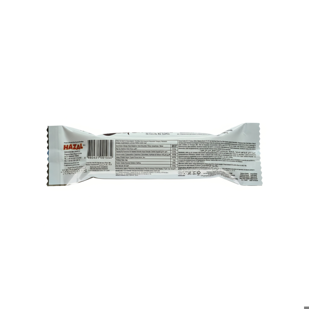 Sorbeto relleno de crema de coco y arroz inflado cubierto de chocolate blanco Hazal (25 g / 0.88 oz) - Miniatura 2