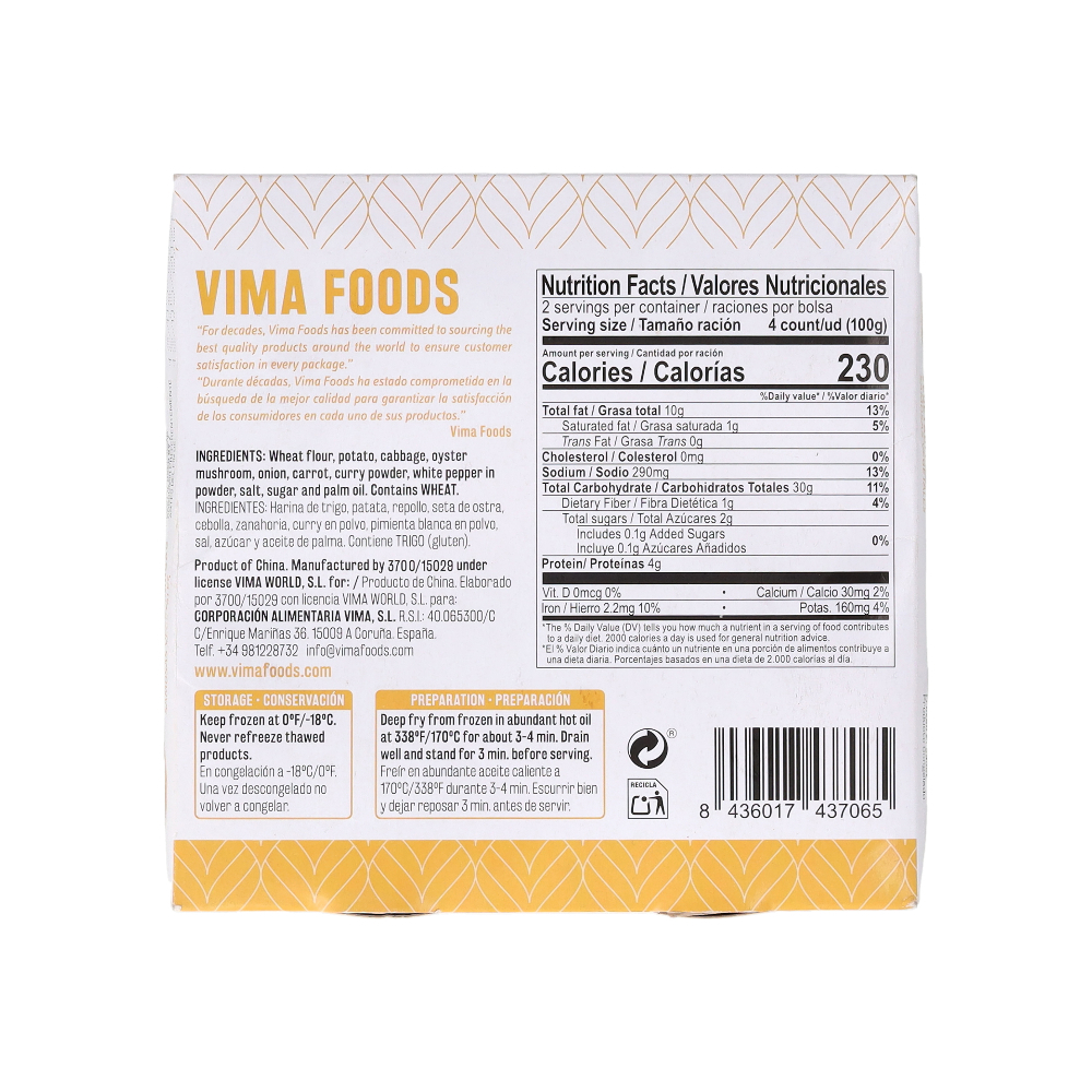 Samosa de vegetales Vima Foods (200 g / 7 oz) - Miniatura 2