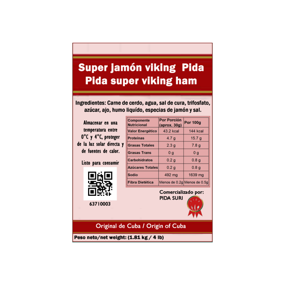 Super jamón viking Pida (1.81 kg / 4 lb) - Miniatura 3
