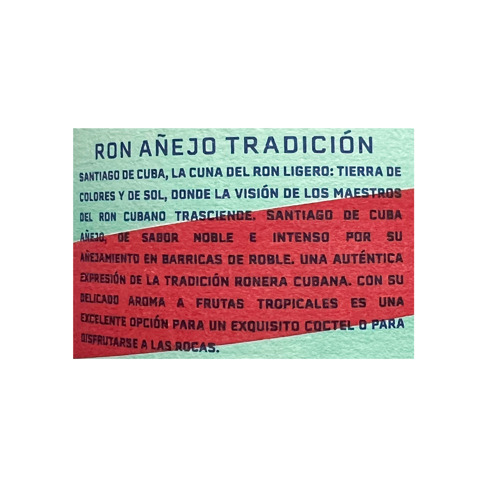 Ron añejo tradición 38 % vol Santiago de Cuba (700 ml) - Miniatura 3