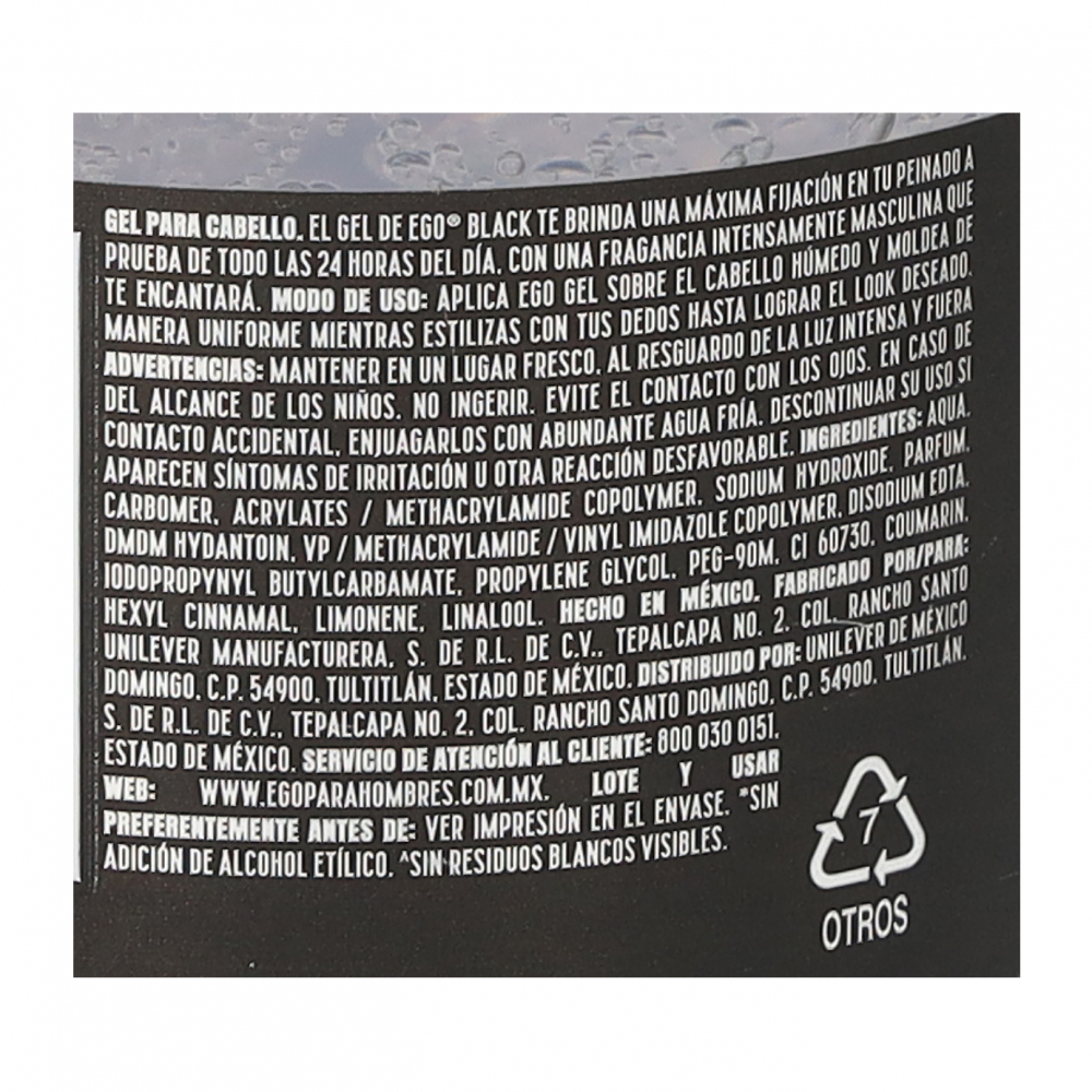 Gel para el cabello para hombre eGo Black (220 ml) - Miniatura 4