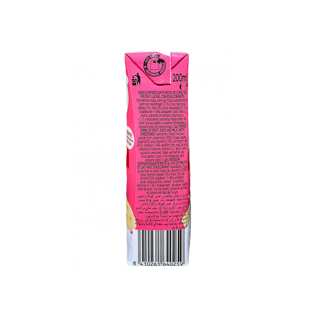 Bebida refrescante de zumo de fruta + leche sabor fresa y plátano Don Simon (24 x 200 ml) - Miniatura 4