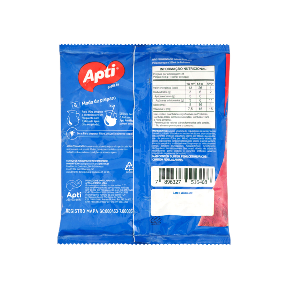 Refresco instantáneo sabor coctel de frutas Apti (170 g / 6 oz) - Miniatura 2