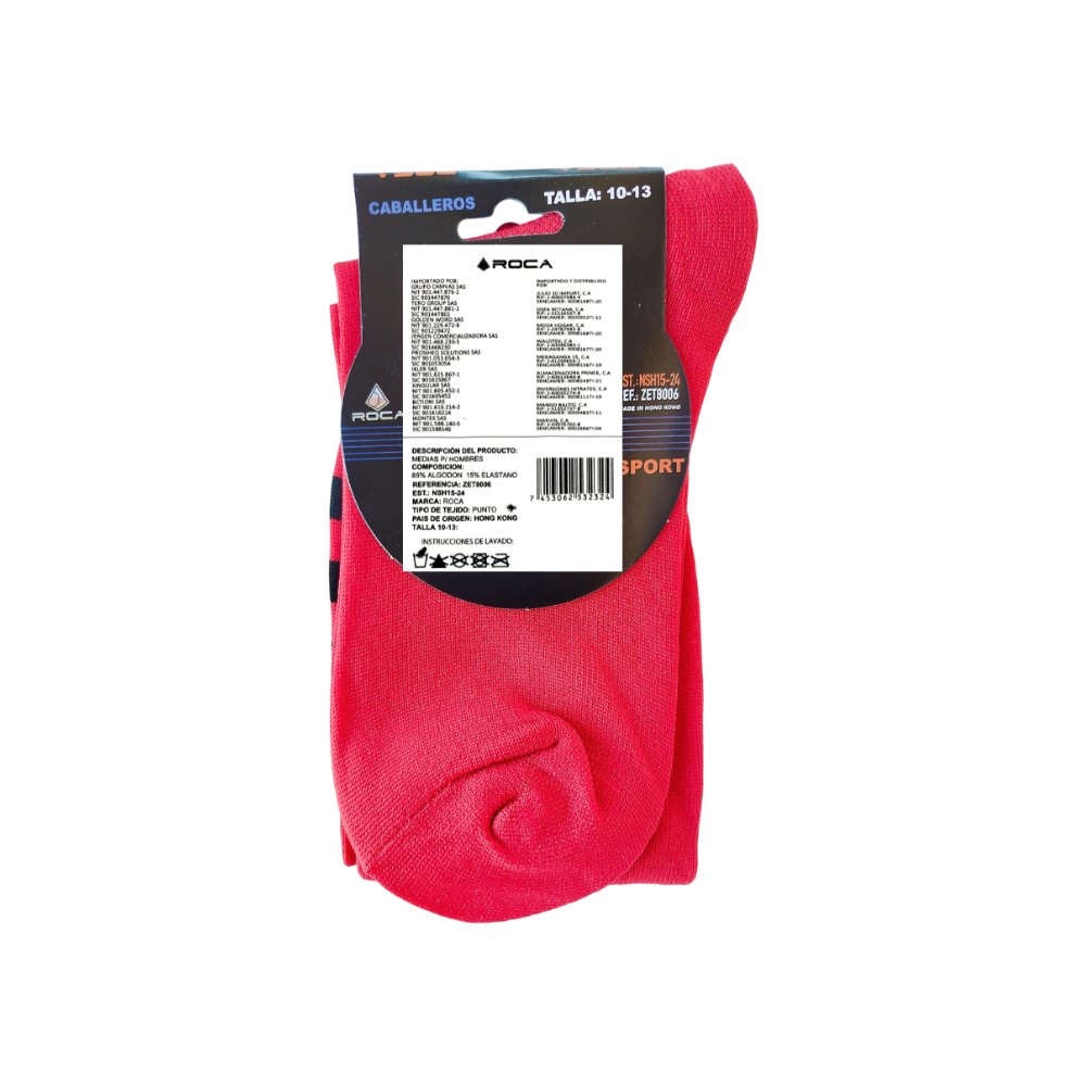 Par de medias de fútbol color rojo Roca (Talla 10 - 13) - Miniatura 3