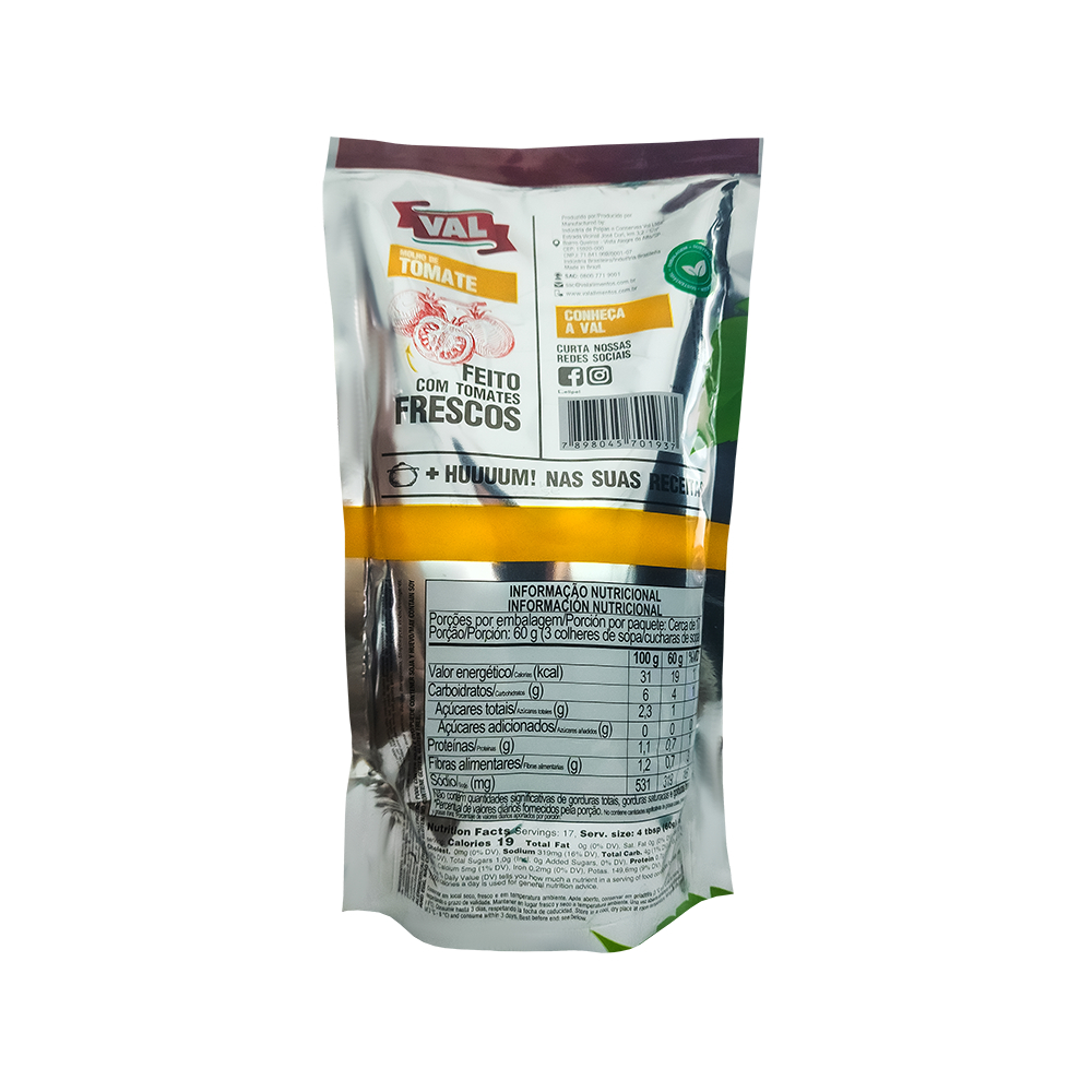 Salsa de tomate tradicional Val (1.01 kg / 2.22 lb) - Miniatura 2