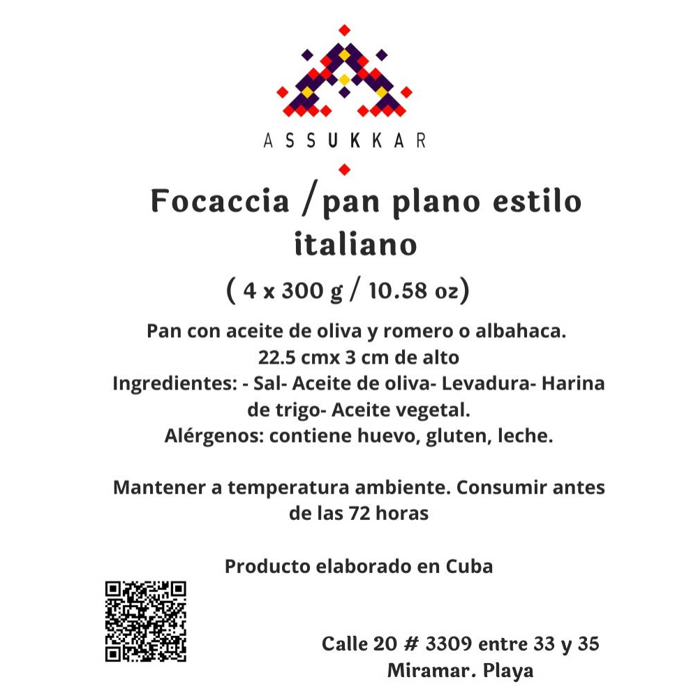 Focaccia / pan plano estilo italiano (4 x 300 g / 10.58 oz) - Miniatura 3