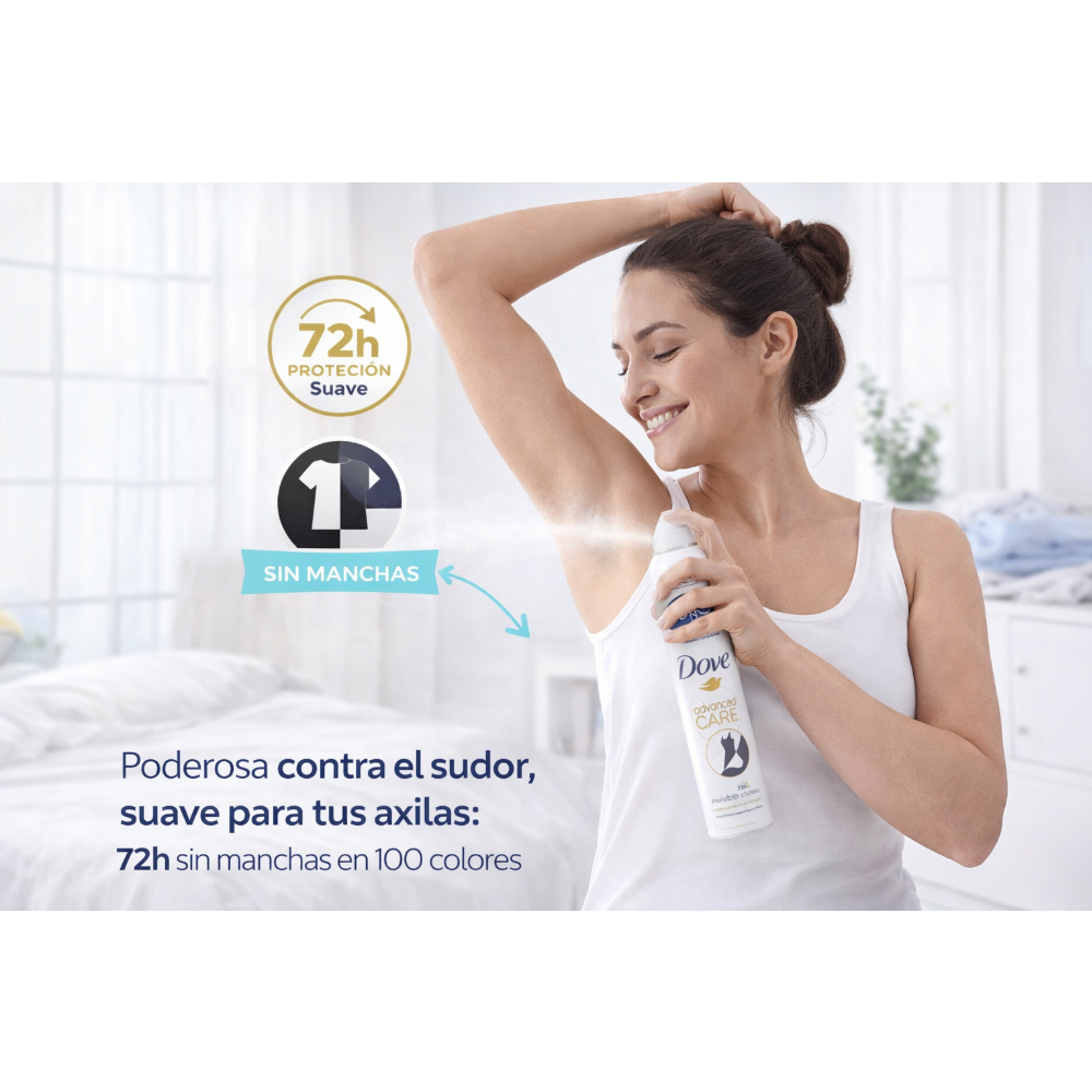 Desodorante spray cuidado Avanzado Invisible Seco Dove (200 ml) - Miniatura 4