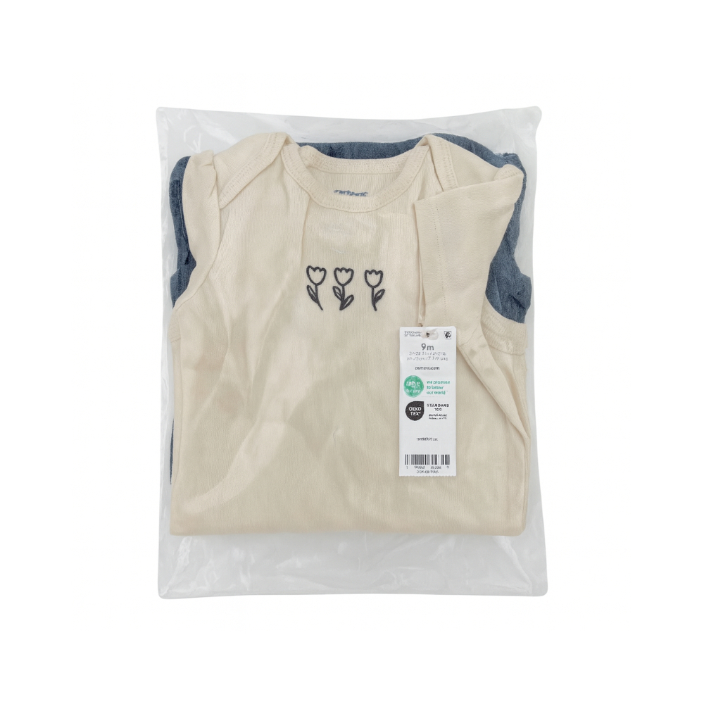 Conjunto de 5 bodys florales de manga corta para bebé Carter´s (Talla 9 meses) - Miniatura 3