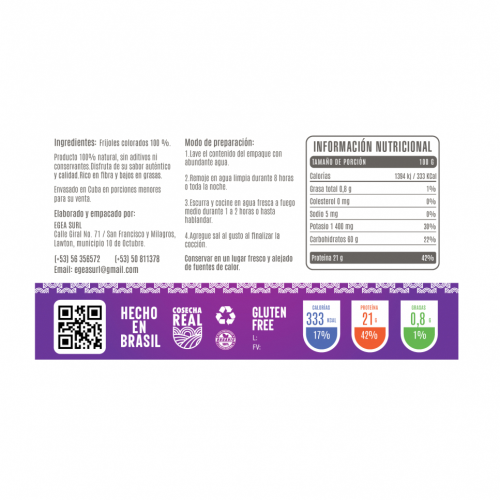 Frijoles colorados Cosecha Real (5 x 1 kg / 2.2 lb) - Miniatura 2