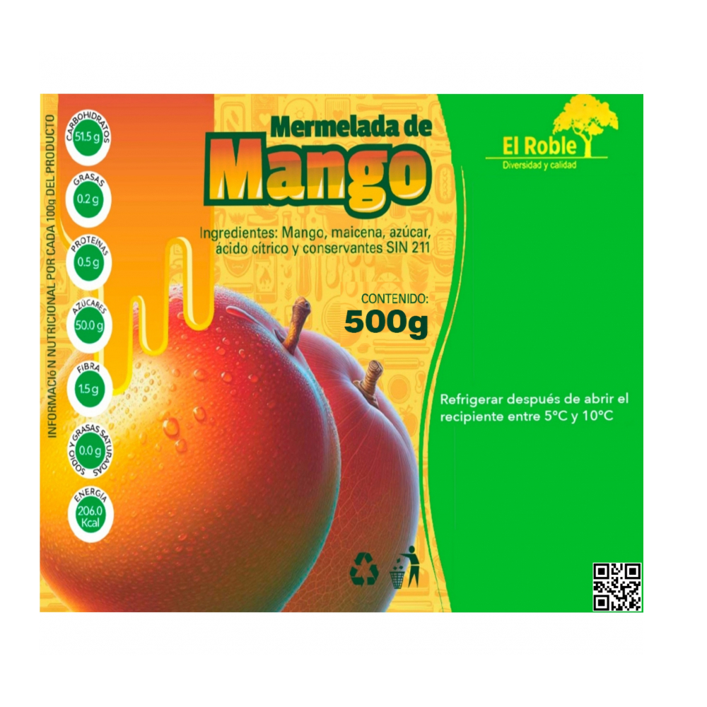 Mermelada de mango El Roble (500 g / 1.10 lb) - Miniatura 2
