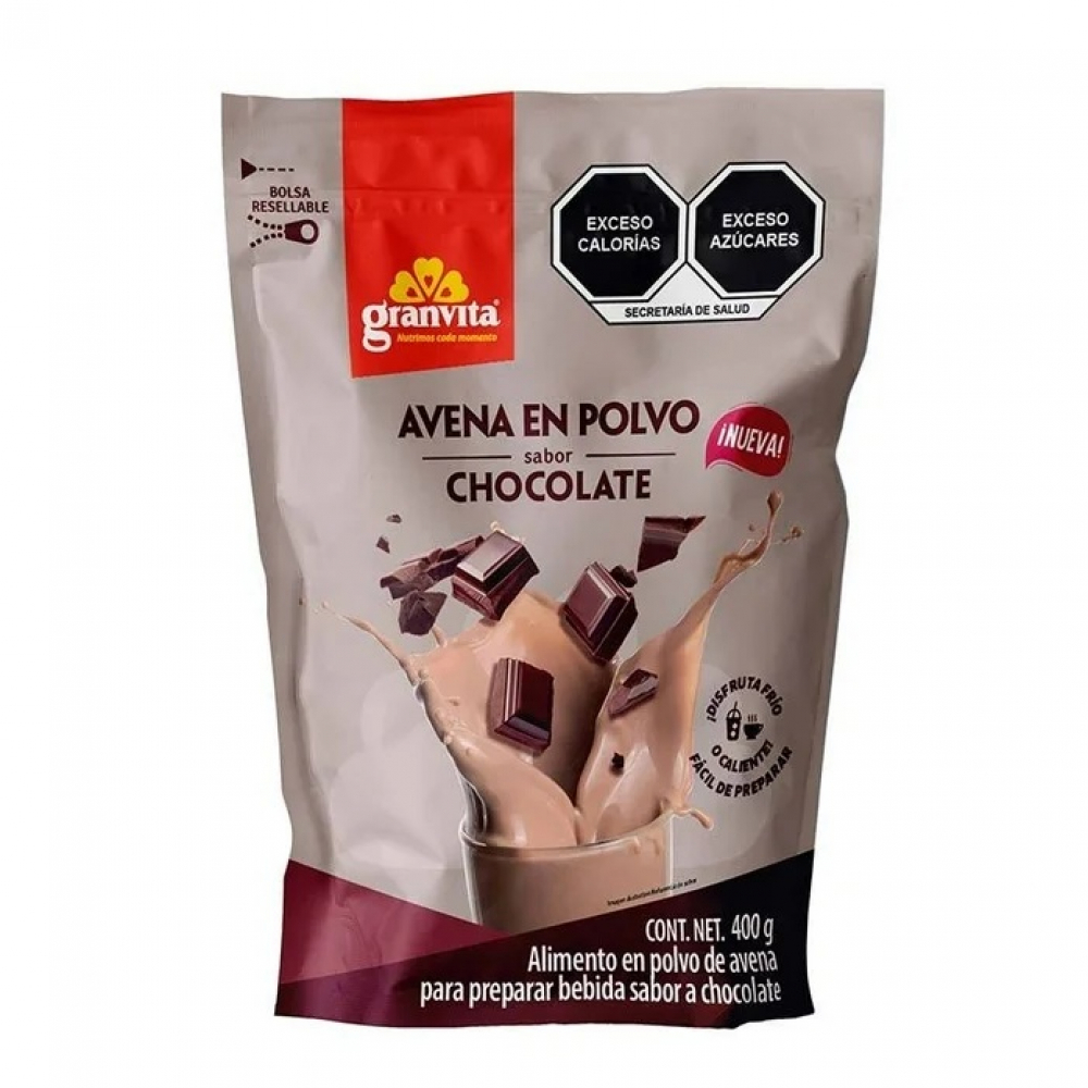 Avena en polvo sabor chocolate Granvita ALLÁ (400 g / 14.11 oz) - Miniatura 4