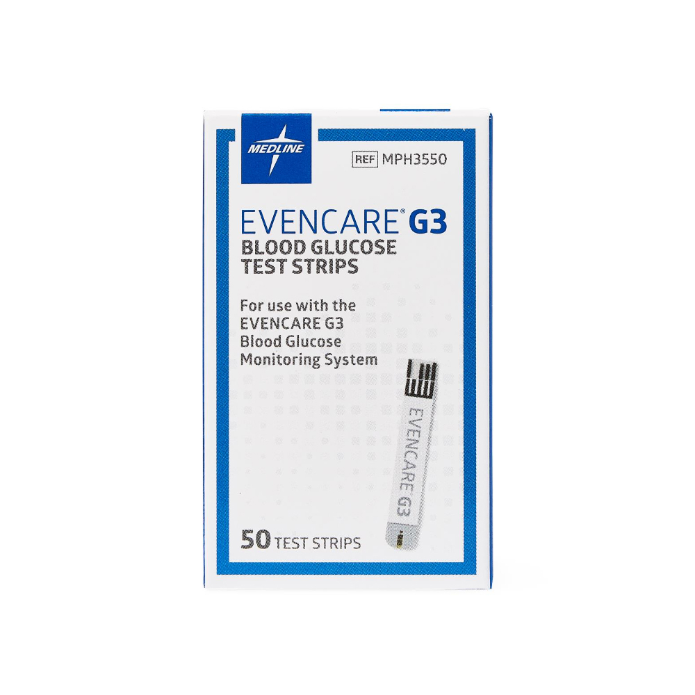 Tiras reactivas de glucosa en sangre EvenCare G3 Medline (50 U) - Miniatura 2