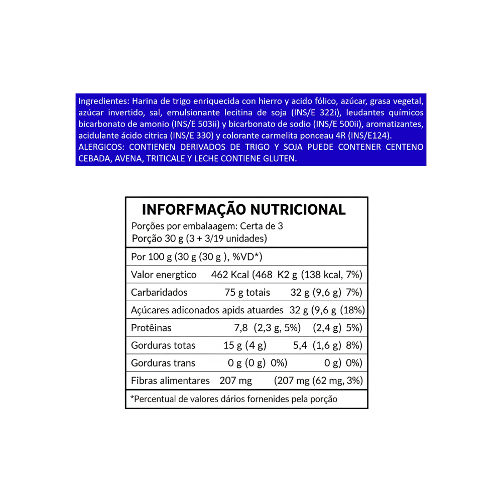 Galletas rellenas con crema sabor vainilla Show Gol (76 g / 2.68 oz) - Miniatura 3