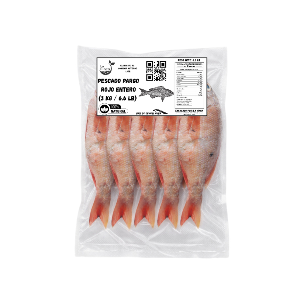Pescado pargo rojo entero La Finca (3 kg / 6.6 lb) - Miniatura 2
