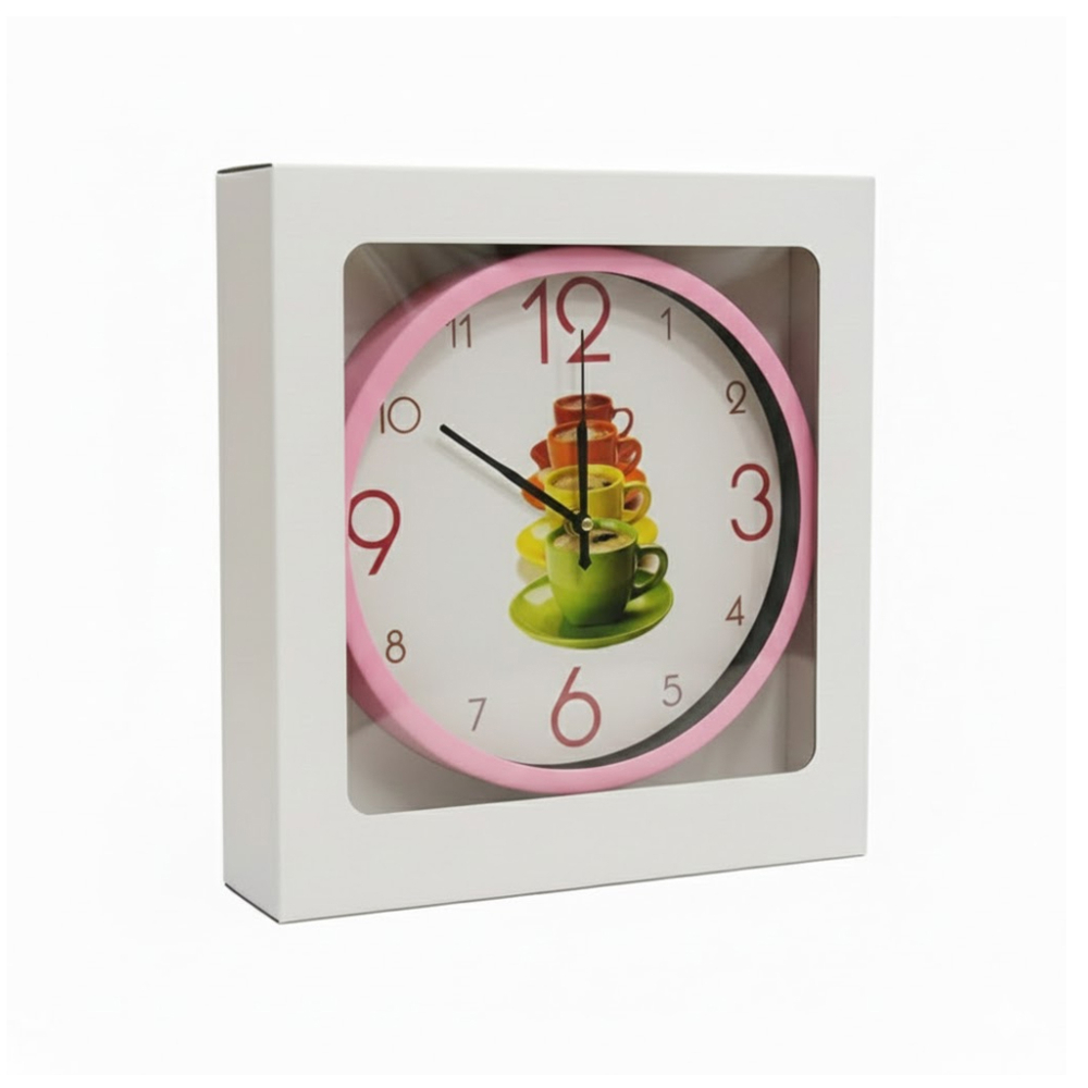 Reloj de pared decorativo (25 cm) con temática de café Yanda - Miniatura 2