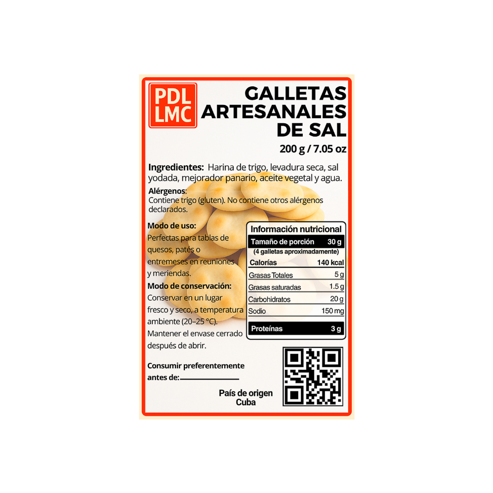 Galletas artesanales de sal PDL LMC (3 x 200 g / 7.05 oz) - Miniatura 2