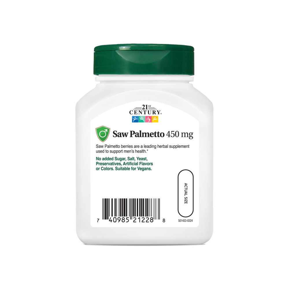 Palmito salvaje 450 mg 21st Century (60 cápsulas) - Miniatura 4