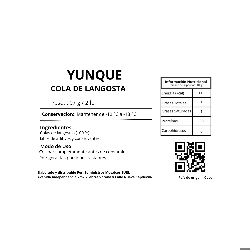 Cola de langosta Yunque (907 g / 2 lb) - Miniatura 3