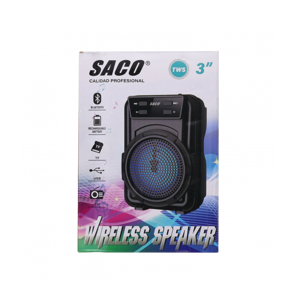 Bocina inalámbrica recargable 3" Saco FR-34150 - Miniatura 3